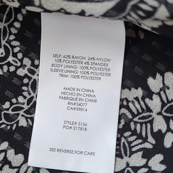 SZ12 CABI 3/4 Slv Seaside Chic Polka Dots Black White Jacket - Picture 9 of 10
